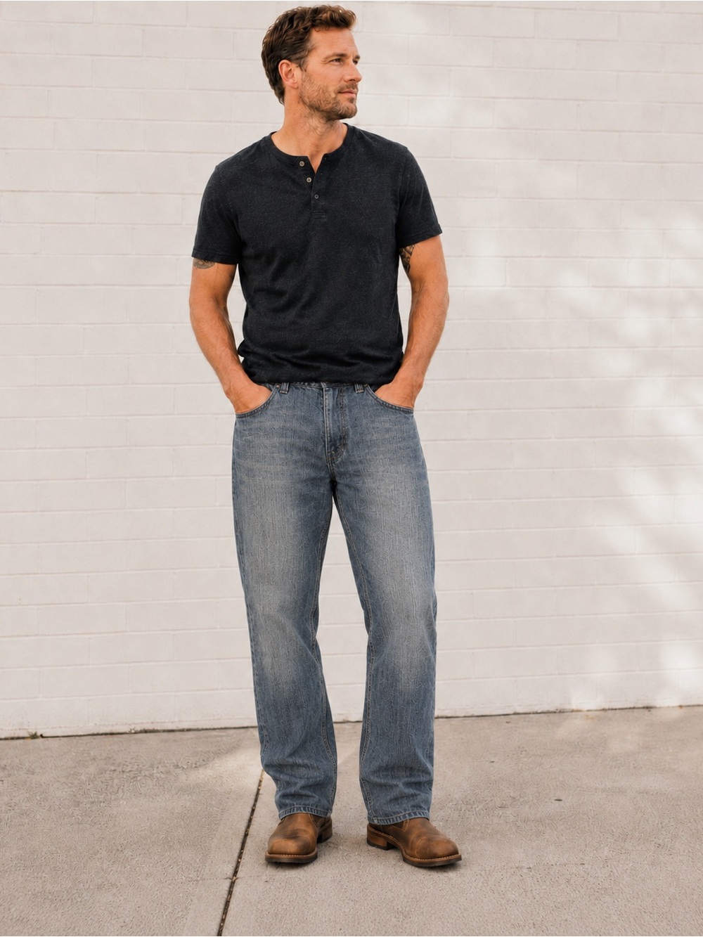 Levi’s 569 Loose Straight Jeans Mens W32 L32 Light Wash Denim Flap Pocket